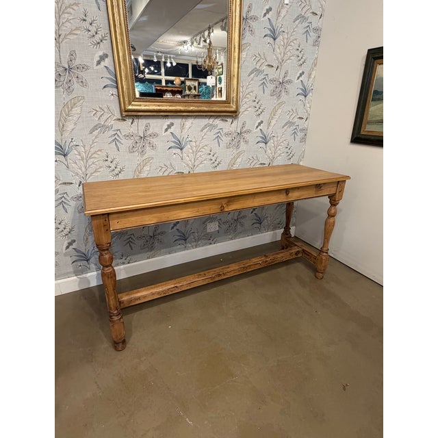 Wood 19th Century English Pine Console Table For Sale - Image 7 of 12