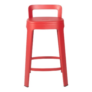 RS Barcelona Ombra Indoor/Outdoor Counter Stool with Backrest, Red For Sale