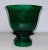 Stylish Modern Emerald Green Faceted Glass Vase, showroom floor sample