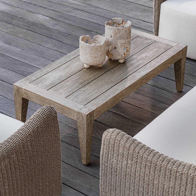 Farmhouse Kirkham Indoor-Outdoor Wood Coffee Table For Sale - Image 3 of 4