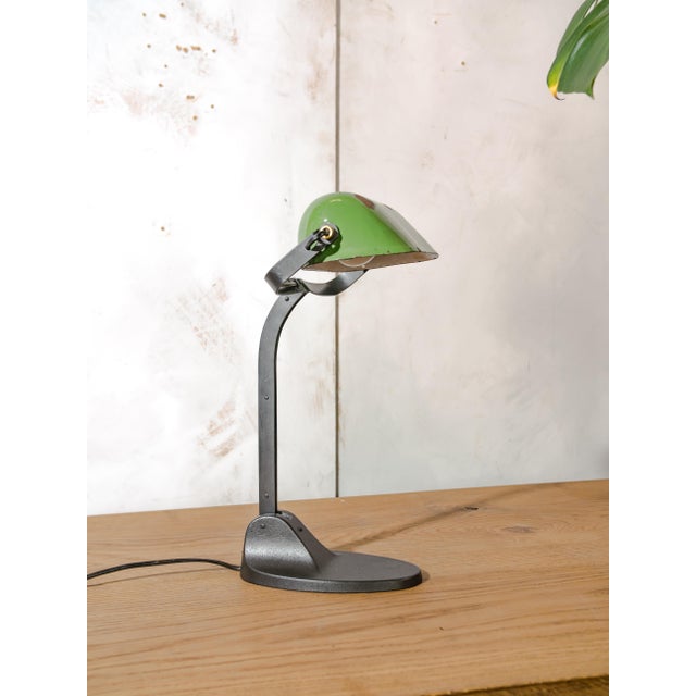 Viktoria Bankers Desk Lamp with Green Enamel Shade, 1920s For Sale - Image 13 of 16