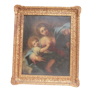19th Century Italian Madonna and Child Painting