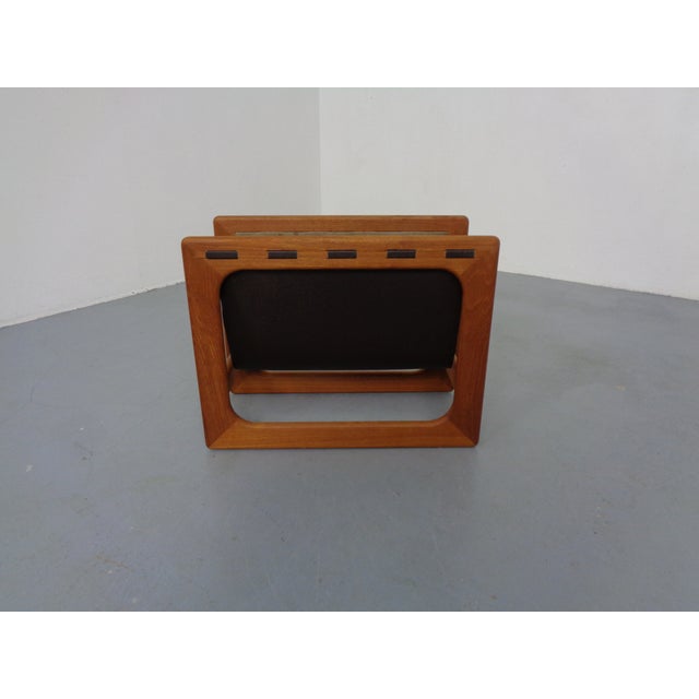 Teak & Suede Magazine Rack from Aksel Kjersgaard for Salin Mobler, Denmark, 1960s by Aksel Kjersgaard For Sale - Image 11 of 11
