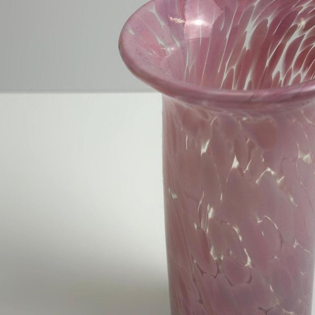 Vintage Pink Mottled Glass Spill Vase from Mdina, 1970s For Sale - Image 4 of 10