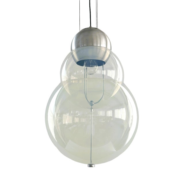 Mid-Century Italian Murano Opaline Glass Chandelier, 1970s For Sale