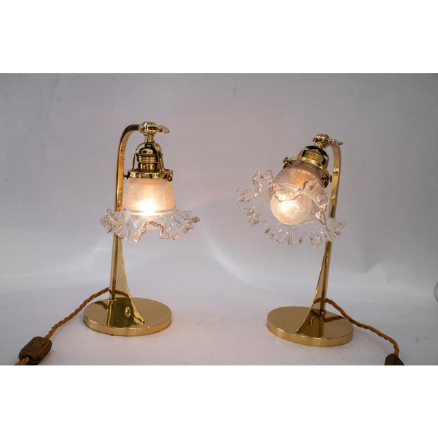 Art Deco Table Lamps with Glass Shades, Vienna, 1920s, Set of 2 For Sale - Image 11 of 14