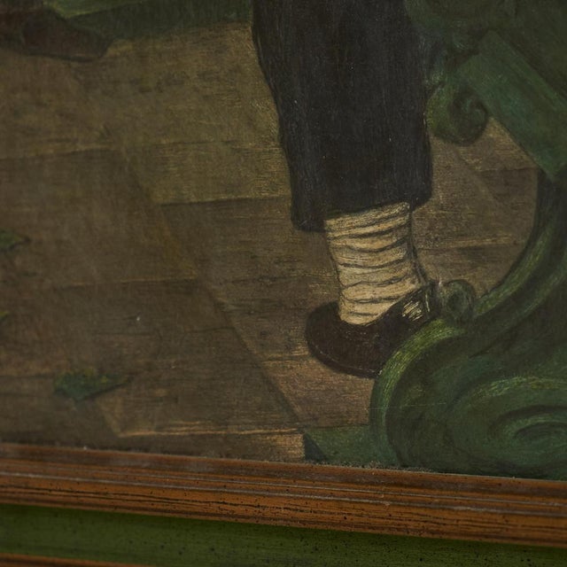 1920s G. Van Rampelberg, Weightful Discussion, Oil on Panel, Belgium, 1920s, Framed For Sale - Image 5 of 11