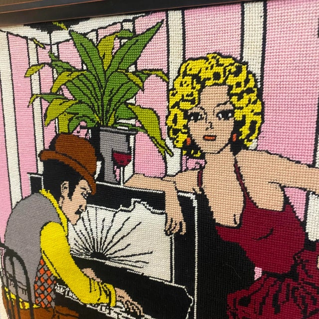 Art Deco Vintage Art Deco Style Needlepoint For Sale - Image 3 of 9
