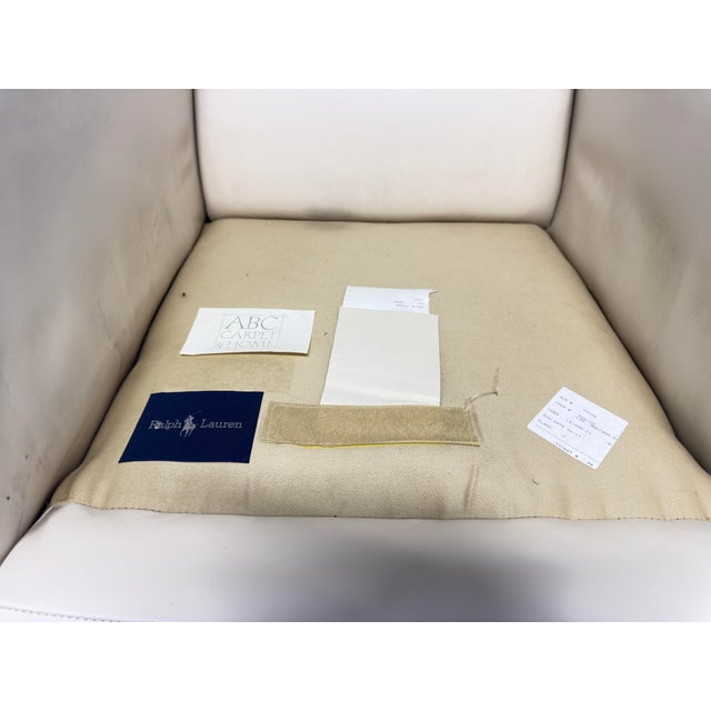 Animal Skin Pair of Signed Ralph Lauren Vintage Art Deco Leather Club Chairs For Sale - Image 7 of 7