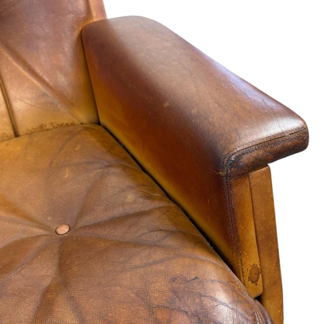 Vintage Cognac Leather Swivel Lounge Chairs from Eugen Schmidt, 1970s, Set of 2 For Sale - Image 15 of 18