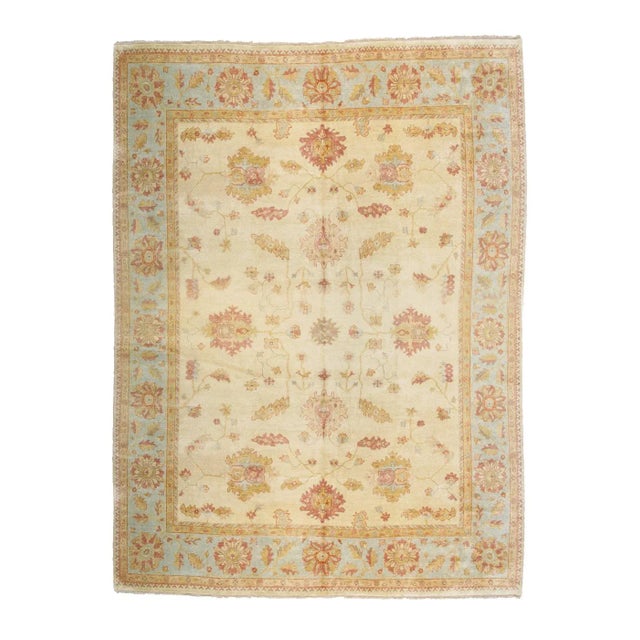 Indian Pasargad Home Oushak Lamb's Wool Area Rug, 11'10" X 15' 0", Ivory For Sale - Image 3 of 3