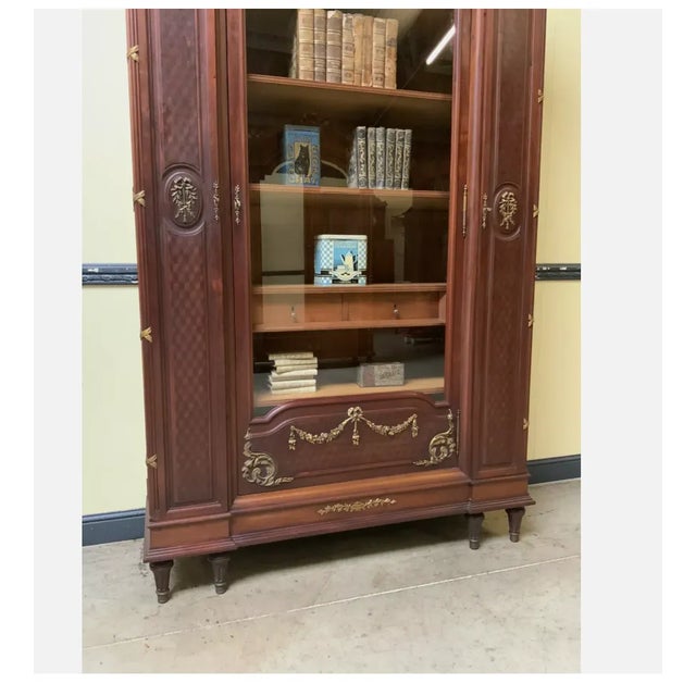 Wood Antique Art Nouveau Bookcase, 1910 For Sale - Image 7 of 12