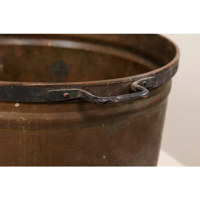 Metal Vintage French Large Copper Kitchen Pot With Handles, Spout and Lovely Patina For Sale - Image 7 of 10