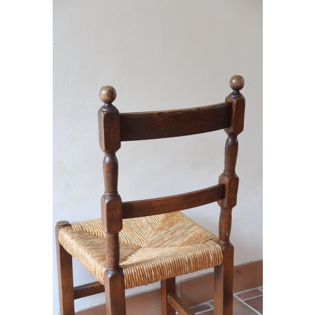 Wood Oak and Rush Dining Chairs in the style of Charles Dudouyt, France, 1940s, Set of 6 For Sale - Image 7 of 18