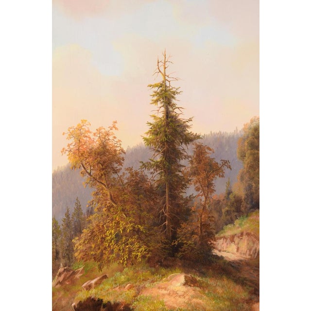 Hermann Dieste, Alpine Landscape, 1980s, Oil Painting on Wood, Framed For Sale - Image 7 of 9