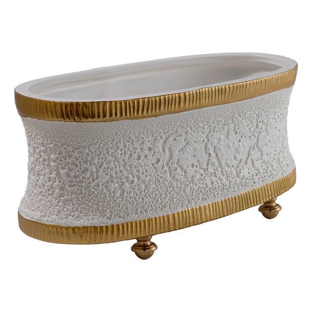 Bruner Cream Oval Planter For Sale