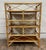 Wood Vintage Boho Bent Rattan Small Etagere Bookshelf Bookcase For Sale - Image 7 of 9