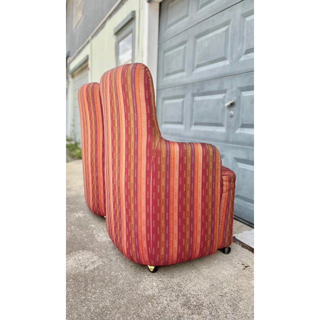 Pair of Rolling Armchairs or Side Chairs by Directional For Sale - Image 9 of 13