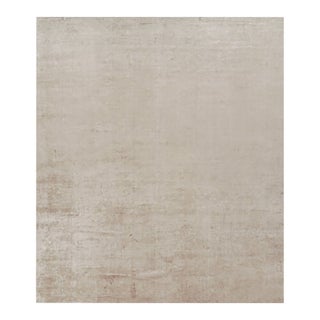 Rug & Kilim’s Oversized Contemporary Textural Solid Rug in Beige Tones - 13x15 For Sale