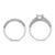 Haus of Brilliance .925 Sterling Silver 3/4 Cttw Prong Set Round Diamond Composite Engagement Ring and Band Set (I-J Color, I3 Clarity) - Size 12 For Sale - Image 4 of 6