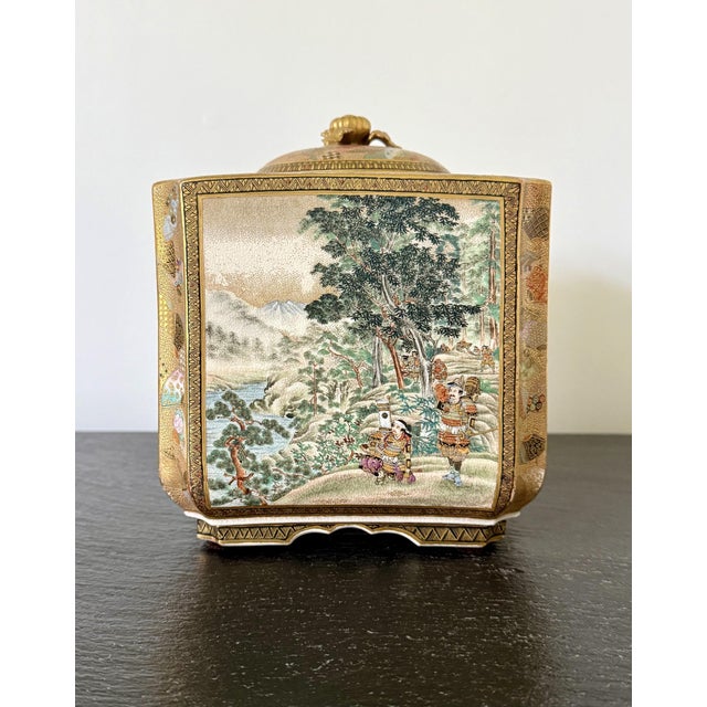 Fine Japanese Satsuma Ceramic Lidded Jar by Matsumoto Hozan For Sale - Image 12 of 18
