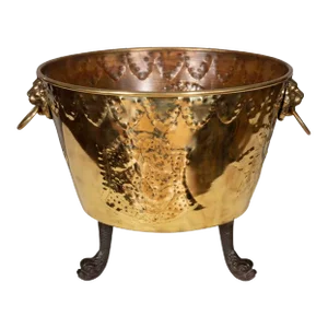 European Brass Fireplace Bucket