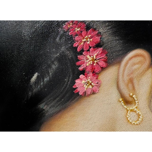 Realism Chen Yifei "Beautiful Musicians" Framed Hand Embellished Giclee on Canvas For Sale - Image 3 of 8
