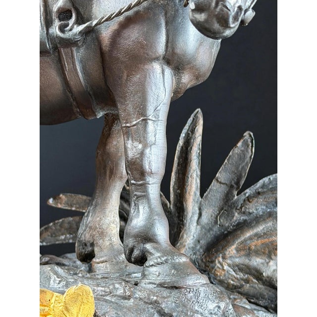 French Gilt-Bronze and Patinated Bronze Figural Mantel Clock with Equestrian Boy from Les Japy Fils, 1850s For Sale - Image 13 of 18