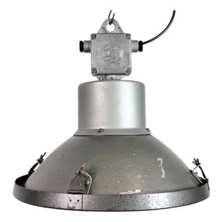 Industrial Grey Hammer Paint Pendant Lamp from Elektrosvit, 1960s For Sale
