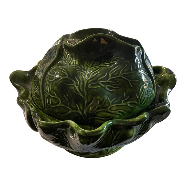 Vintage 1970s Holland Mold Ceramic Cabbage Bowl With Lid For Sale