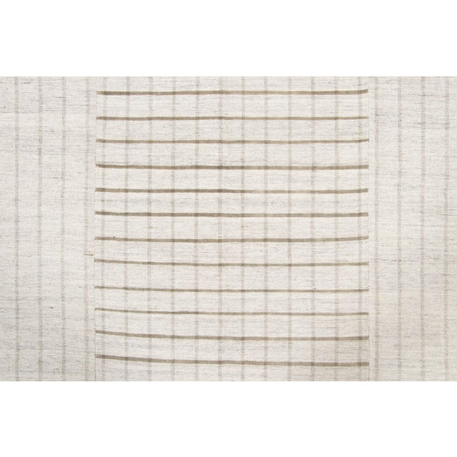 Traditional Vintage Kilim Wool Rug With Stripes in Cream & Brown by Rug & Kilim, 1950-1959 For Sale - Image 3 of 9