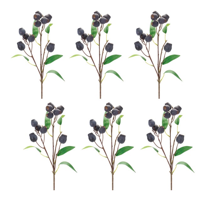 Rustic Plum Pod Spray (Set of 6) For Sale - Image 3 of 3