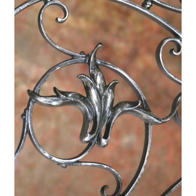 19th Century French Polished Iron Balcony Coffee Table With Beveled Glass Top For Sale In Dallas - Image 6 of 10