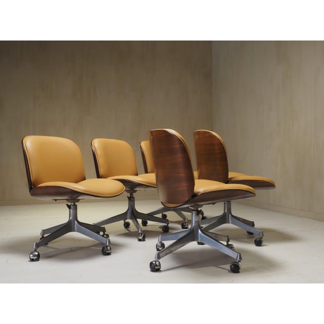 1950s Office Chairs attributed to MIM Roma, 1958, Set of 5 For Sale - Image 5 of 9