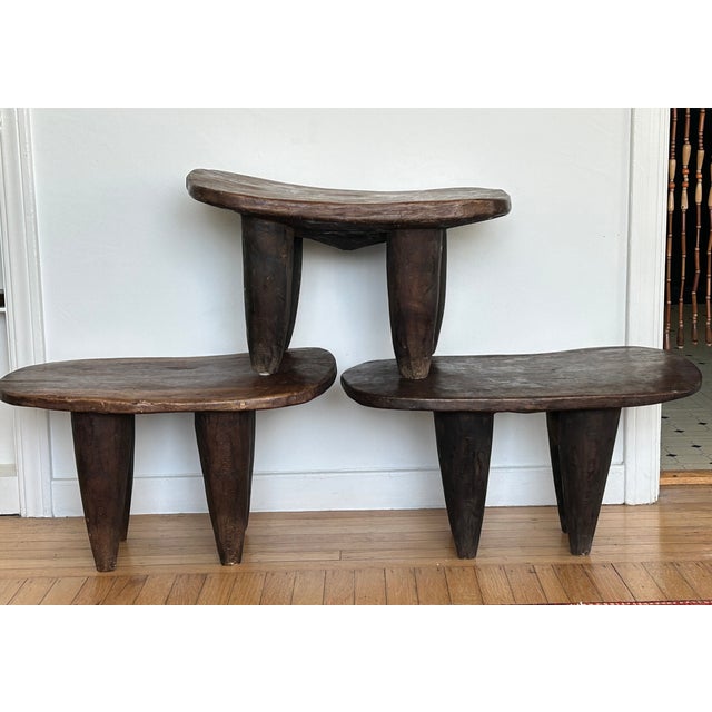 Vintage Rustic African Senufo Stools - Set of 3 For Sale - Image 15 of 15