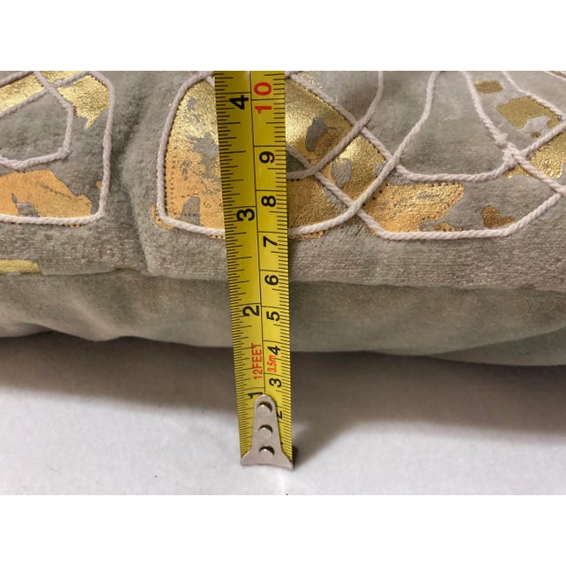 2020s Contemporary Gold Foil Embroidered Velvet Pillow For Sale - Image 5 of 6