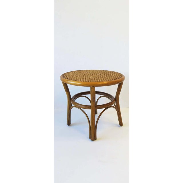 Mid-Century Modern Wicker Cane Rattan Side or End Table For Sale - Image 3 of 7