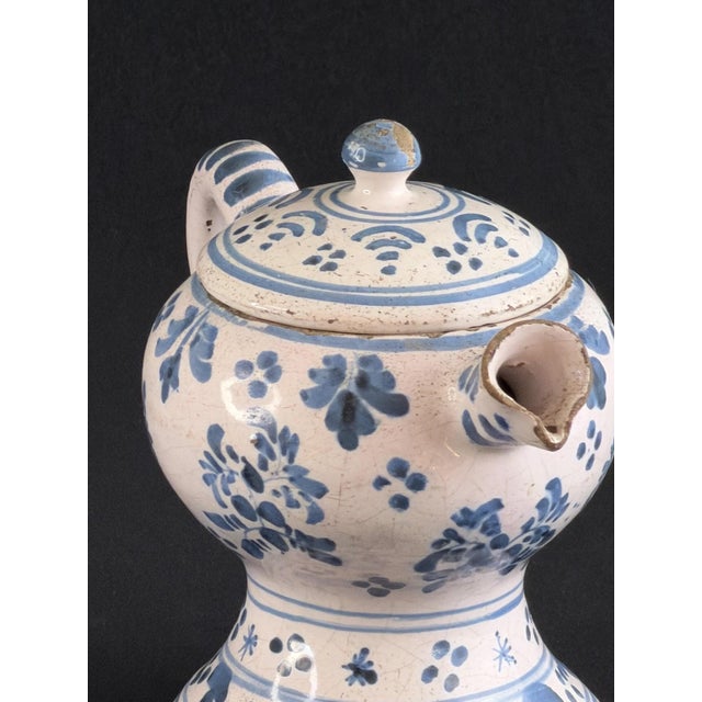 French Faience Blue and White Posset Pot, 1700s For Sale - Image 11 of 13