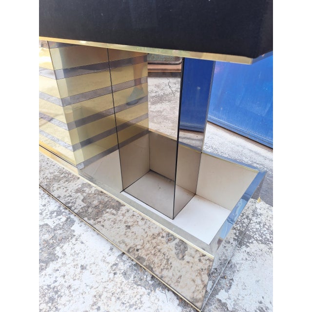 Metal Bar Cabinet in Wood, Brass and Mirrored Glass from Stilglass Donati, Italy, 1970s For Sale - Image 7 of 18