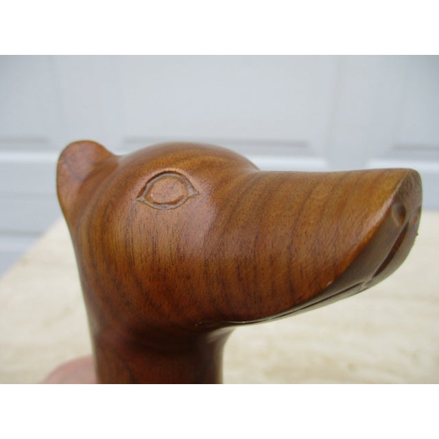 Mid 20th Century Carved Wooden Weasel Signed A. Crowe & Attributed to Amanda Crowe For Sale - Image 5 of 12