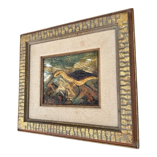 Coastal Vintage Impasto Oil on Masonite Painting of Shorebird in Coastal Landscape, Framed For Sale - Image 3 of 7