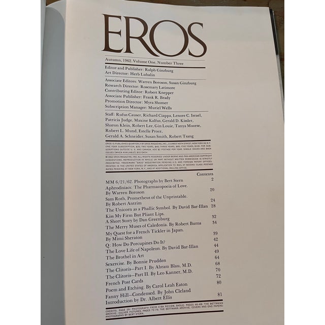 Complete 1962 Eros Magazine Hardcover Set – Volume One, Numbers 1–4 by Ralph Ginzburg For Sale - Image 4 of 10