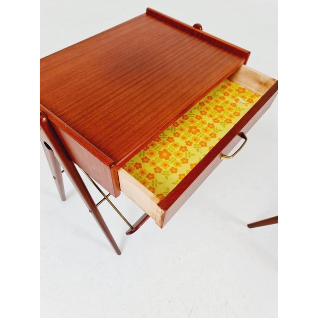 Mid-Century Danish Mahogany and Brass Nightstands, 1960s, Set of 2 For Sale - Image 10 of 18