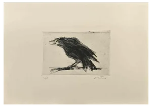 Enotrio Pugliese, Crow, Etching, 1963