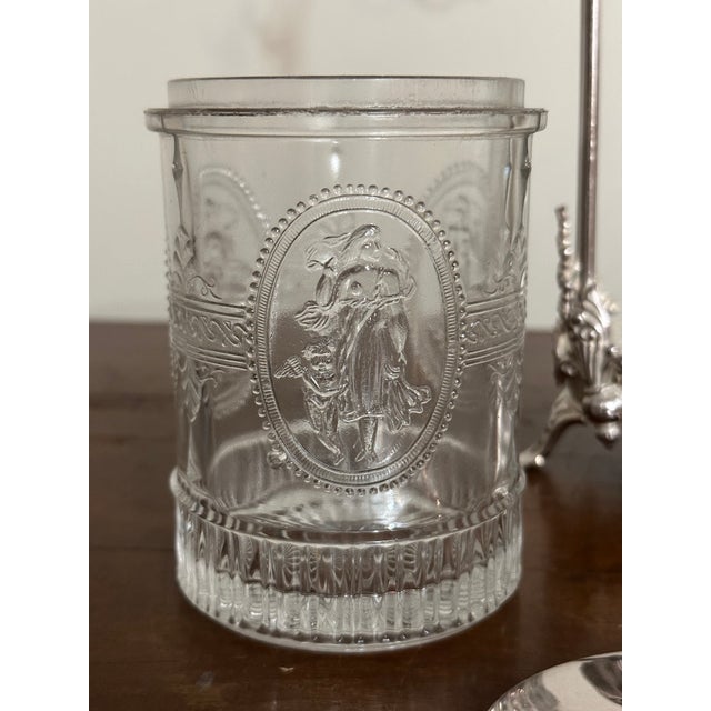 19th Century Ntique Victorian Silver Plate Pickle Castor With Figural Glass For Sale In Boston - Image 6 of 10