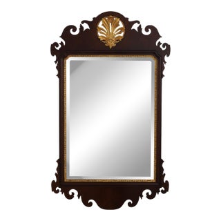 Chippendale Custom Quality Beveled Glass Mahogany Mirror For Sale