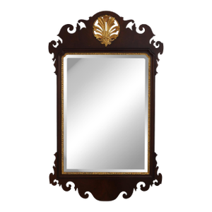 Chippendale Custom Quality Beveled Glass Mahogany Mirror