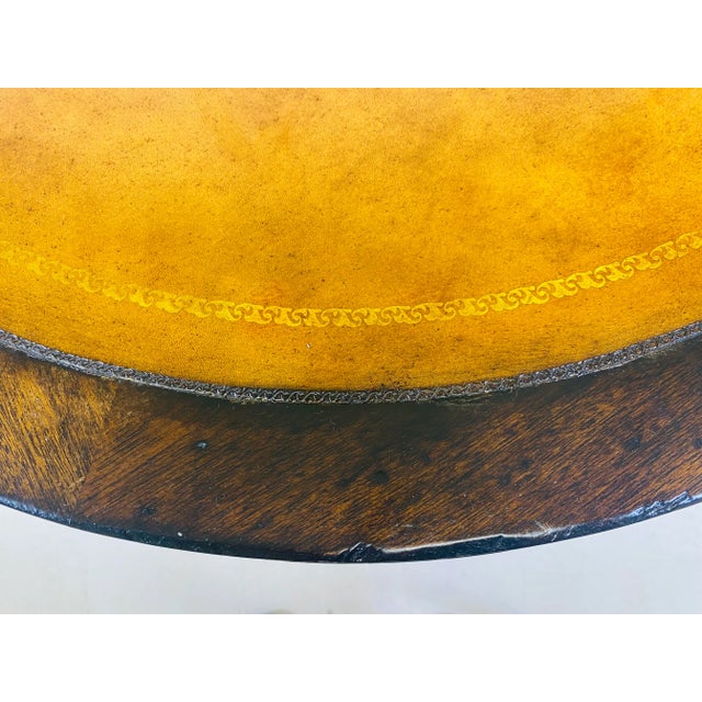 Lillian August Lillian August Embossed Leather Topped Side Table. For Sale - Image 4 of 11