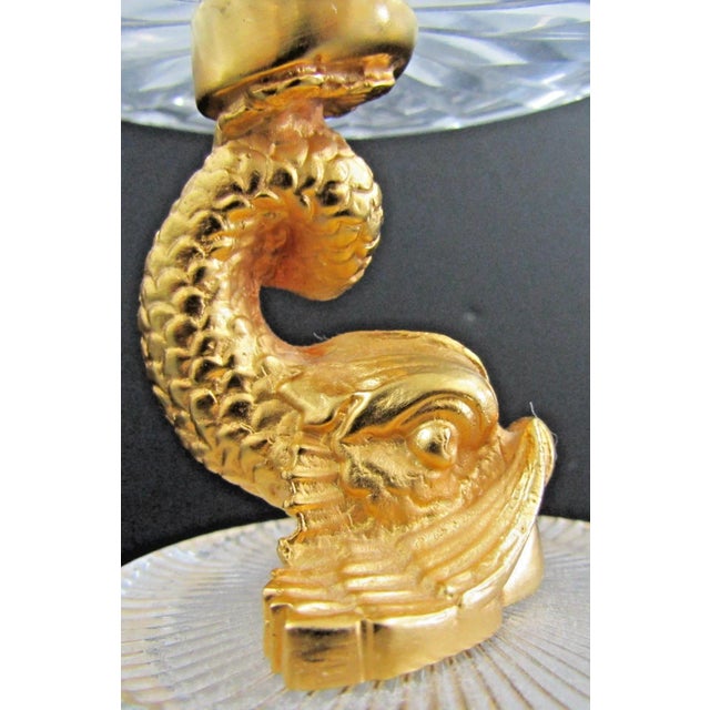Sherle Wagner Gilded Gold Plated Bronze Dolphin Crystal Soap Dish Jewelry Holder For Sale In Miami - Image 6 of 18