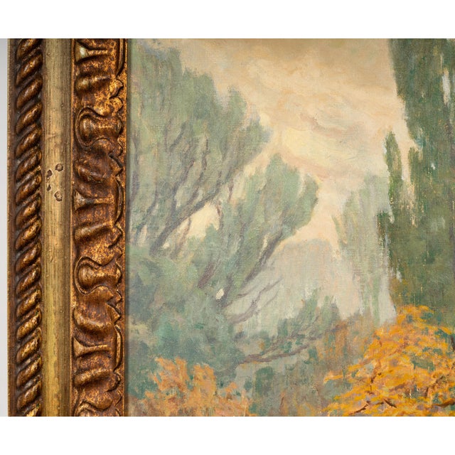 Mid 20th Century Original Oil Painting "Eucalyptus in Mediterranean Landscape" For Sale - Image 5 of 10